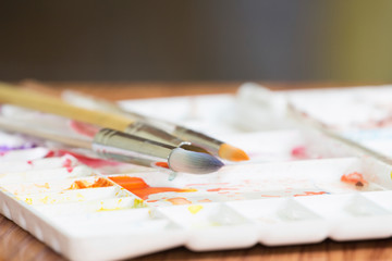 Obraz premium paints and brushes