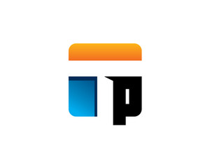 iconic apps icon style initial logo of letter T and P