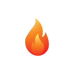 Minimalistic burning red fire icon - Vector - Vector