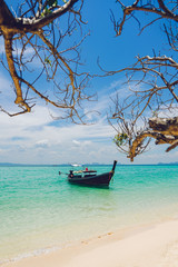 Obraz premium Travel to the sea and island by long tail boat Of Thailand