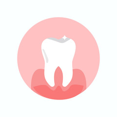 Healthy, Shiny Tooth Flat Vector Illustration