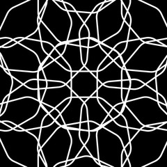 Naklejka premium Vector seamless pattern. Modern stylish texture with monochrome trellis. Repeating geometric grid. Simple graphic design.