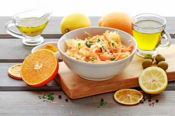 Carrot and cabbage salad.