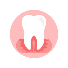 Tooth, Gums Inflammation Flat Vector Illustration