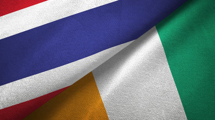 Thailand and Cote d'Ivoire Ivory coast two flags textile fabric texture