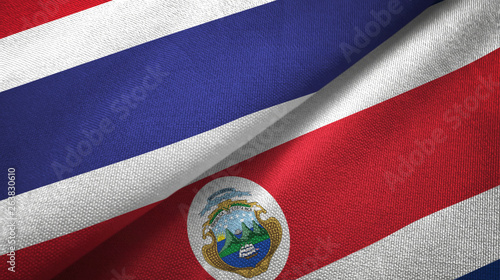 Thailand And Costa Rica Two Flags Textile Cloth Fabric