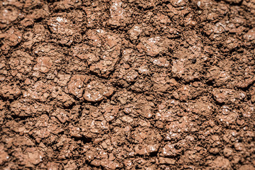 Dry earth, cracked ground, and arid weather.  Dry skin care for parched texture.  Background closeup.