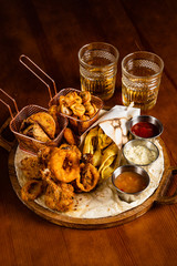 beer plate on the wooden background
