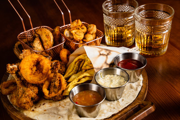 beer plate on the wooden background
