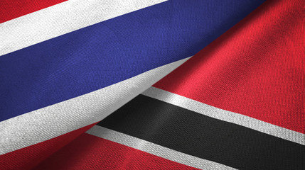 Thailand and Trinidad and Tobago two flags textile cloth, fabric texture