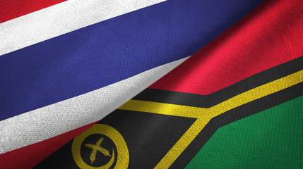 Thailand and Vanuatu two flags textile cloth, fabric texture