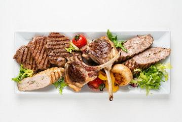 meat appetizer on the white plate