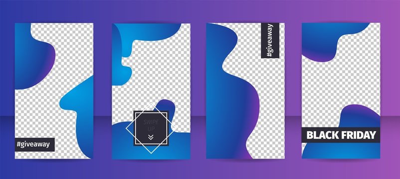 Set Promotion Flat Template Hashtag Splash Style