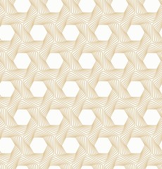 Fototapeta premium Vector seamless white and gold background. Optical illusion Line pattern