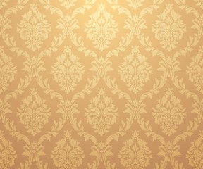 Vector damask gold patterns. Rich ornament, old Damascus style gold pattern