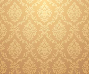 Foto op Canvas Vector damask gold patterns. Rich ornament, old Damascus style gold pattern © Sergey Kolesov
