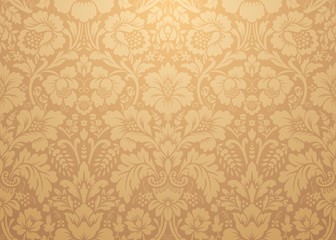 Vector damask gold patterns. Rich ornament, old Damascus style gold pattern - 263834867