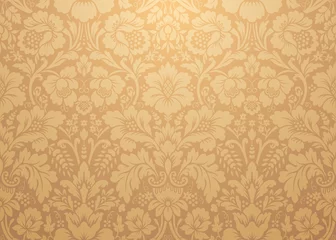 Foto op Plexiglas Voor haar Vector damast gouden patronen. Rijk ornament, oud gouden patroon in Damascus-stijl