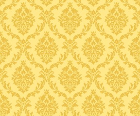 Vector seamless damask gold patterns. Rich ornament, old Damascus style gold pattern - 263834878