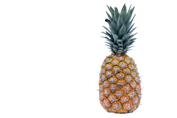 Background of full size of pineapple isolated on white background for text or words.