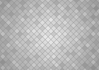 Squared Tiled Background in Gray Tones - Mosaic Background with Edge Details, Decorative Vector Illustration