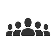 Person icon, people vector sign, human group for social media, business staff symbol, teamwork symbol flat design for web website