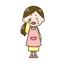 泣く女性　ポーズ　イラスト