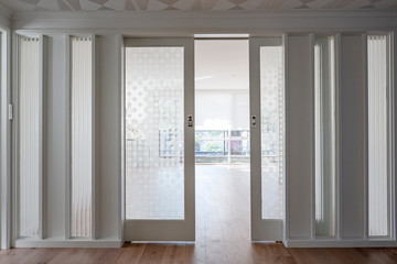 Entry foyer of sliding doors