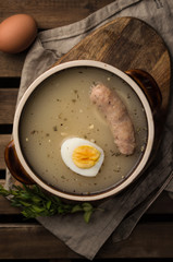 Polish easter soup with egg