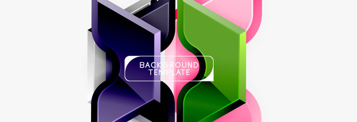 Modern geometric shapes abstract background or logo element. Dynamic color design