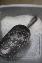 Preparing Fish with Salt, Food of Bocca di Magra Italy