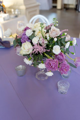 Stylish composition from fresh flowers