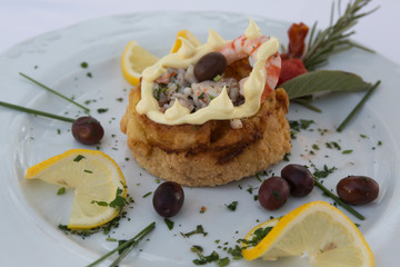 Seafood Tartina Food of Bocca di Magra Italy