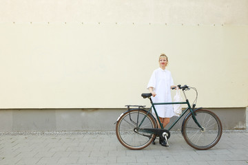 Young lady with a bike