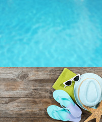 Clear refreshing water in swimming pool, closeup