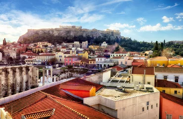 Gardinen Skyline of Athens with Moanstiraki square and Acropolis hill, Athens Greece © TTstudio