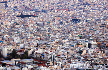 Aerial view of Athens  from Lycabettus hill, Historic center, Attica, Greece
