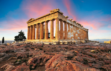 Parthenon op de Akropolis, Athene, Griekenland. Niemand