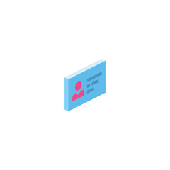 Card isometric 3d icon. Creative illustration idea.