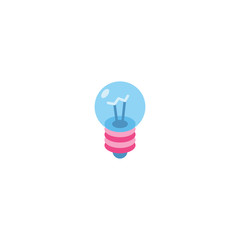 Lamp 3D flat isometric icon symbol. Flat creative illustration idea.