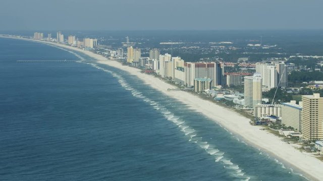 Aerial view Panama city Beach hotel condominium resort 