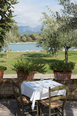 beautiful lunch table by the river bocca di magra italy