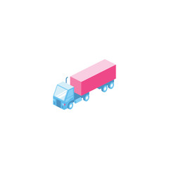 Logistic truck isometric 3d icon/ Creative illustration idea.