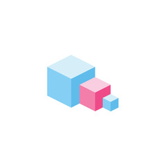 Blocks isometric 3d icon. Creative illustration idea.