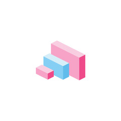 Obraz premium Blocks isometric 3d icon. Creative illustration idea.