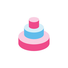 Circles diagram isometric 3d icon. Creative illustration idea.