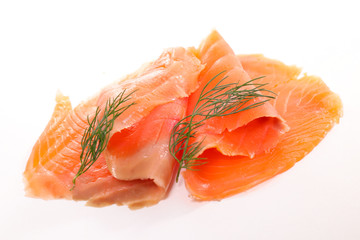 salmon fish fillet isolated on white background