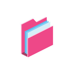 Folder isometric 3d icon. Creative idea illustration.