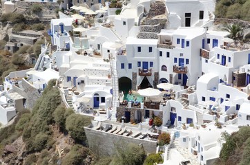 White white Oia in Santorini amazing view