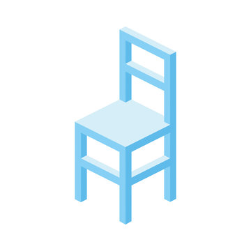 Isometric illustration of an interior chair. Creative idea 3d vector icons.